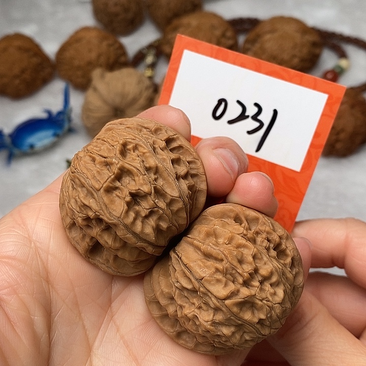 文玩核桃把件40全品磨盘 0231