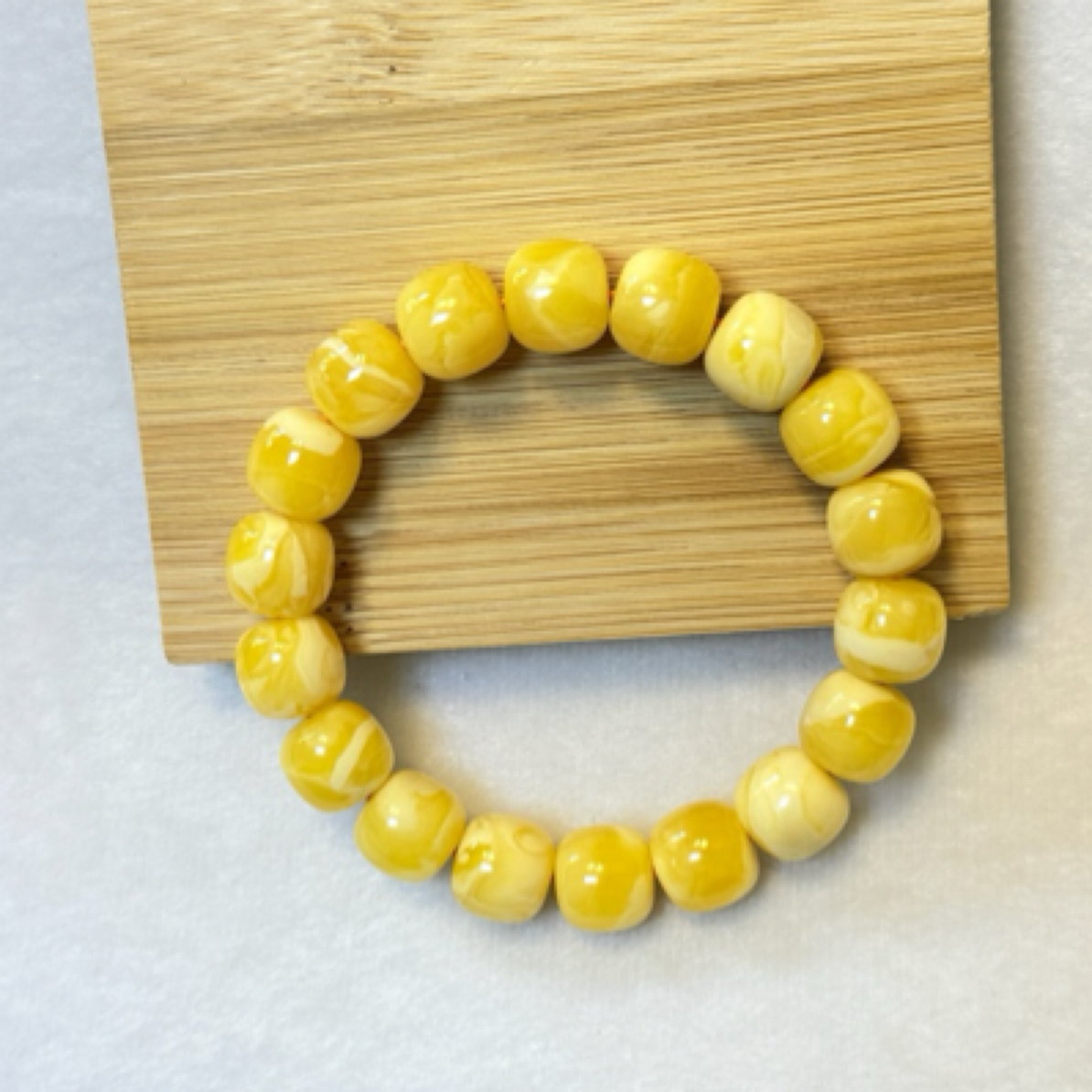 典藏级：杨枝甘露焦皮同料橘瓷白妖花12m老型时尚蜜蜡单圈