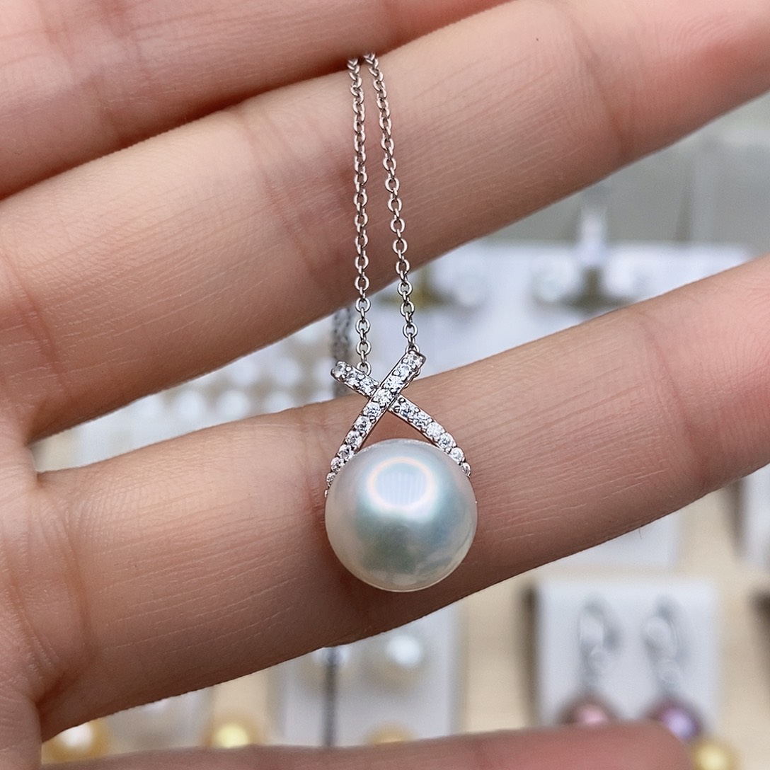 淡水珍珠颈饰银S925镶嵌