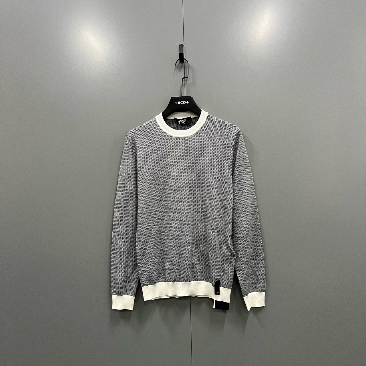 95新 FENDI/芬迪 (ll) 芬迪 满印小logo羊毛针织衫 44码/