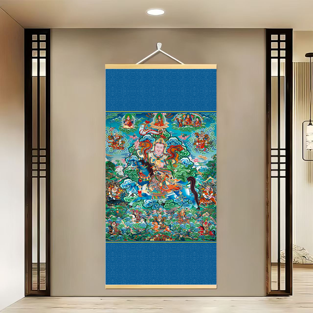 【379莲花生大士】60x120cm现代简约挂轴装饰画办公室家居装饰画