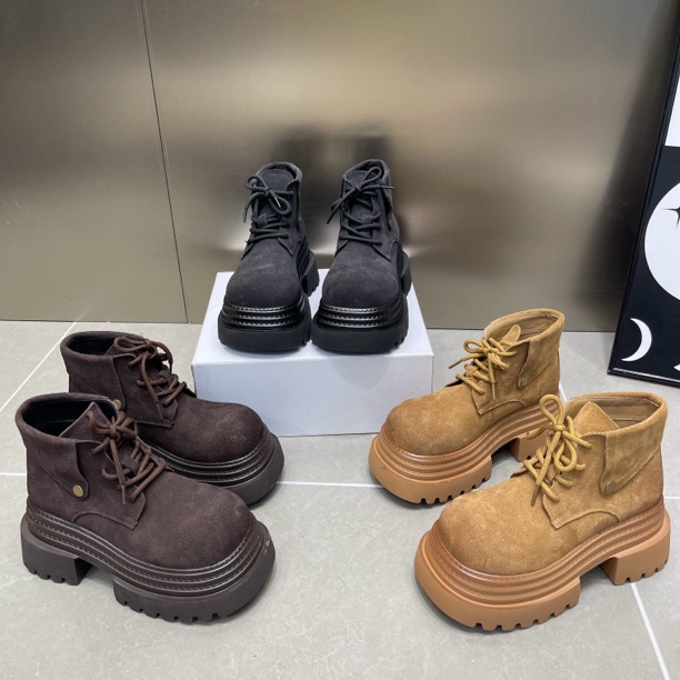 MSDD【跟高】系带增高女马丁靴复古时尚玛丽珍女鞋百搭休闲厚底