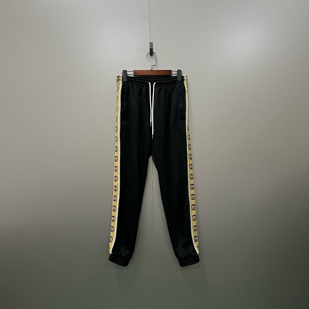 95新 GUCCI/古驰 （bb）122 侧标双G抽绳长裤 XS码