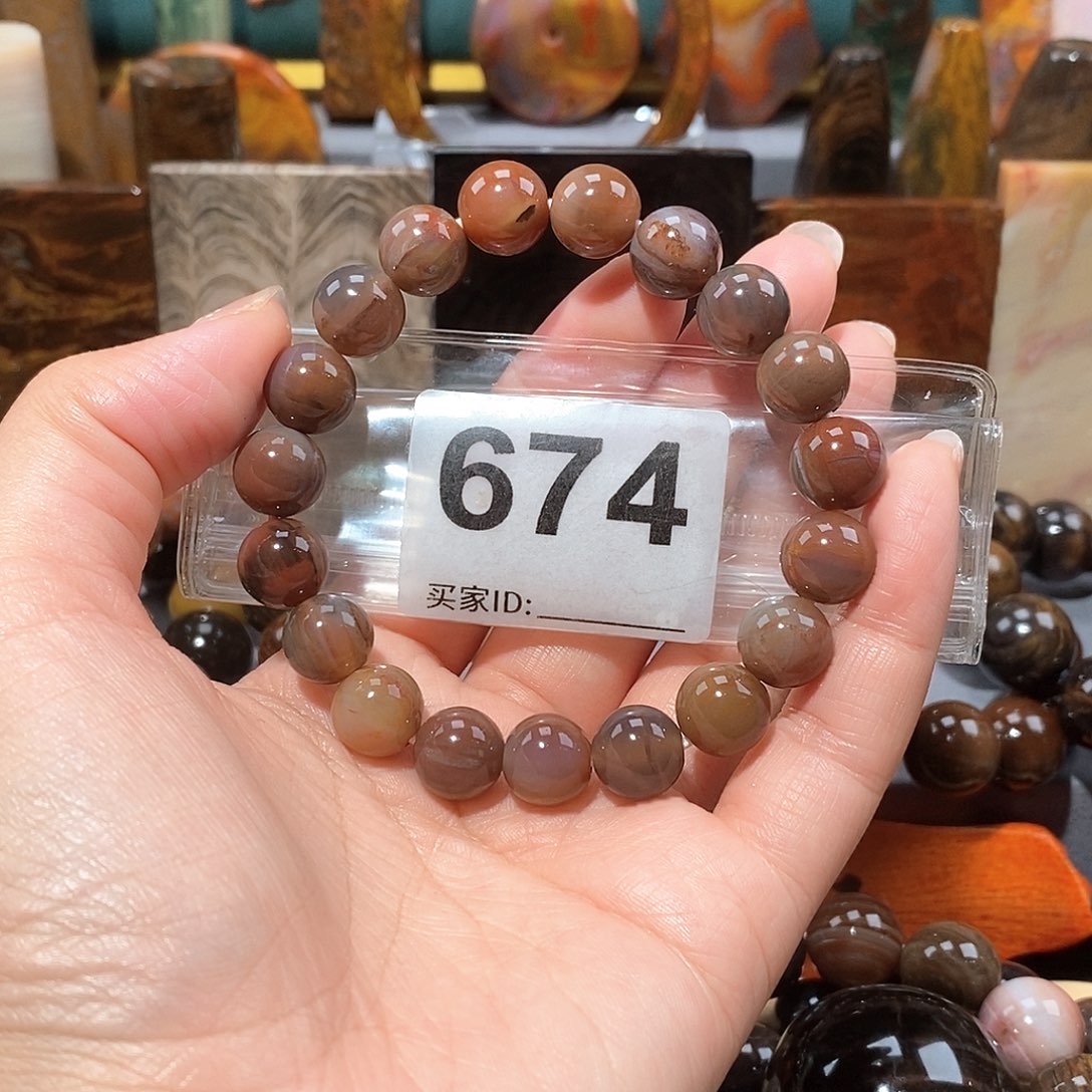 硅化玉天然北票硅化玉手串未镶嵌天然北票硅化玉手串