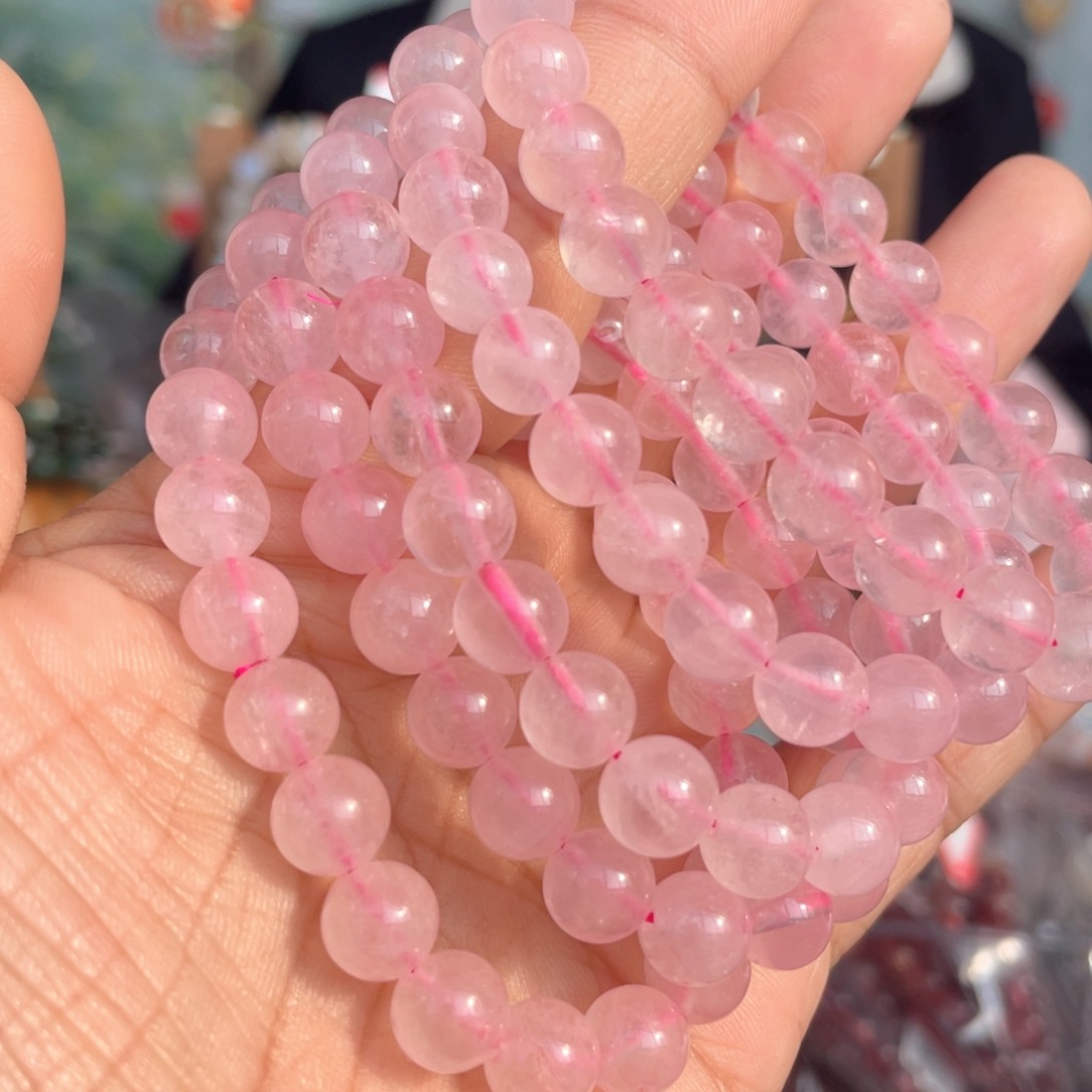 水晶手串未镶嵌?****?8mm粉晶手串5条