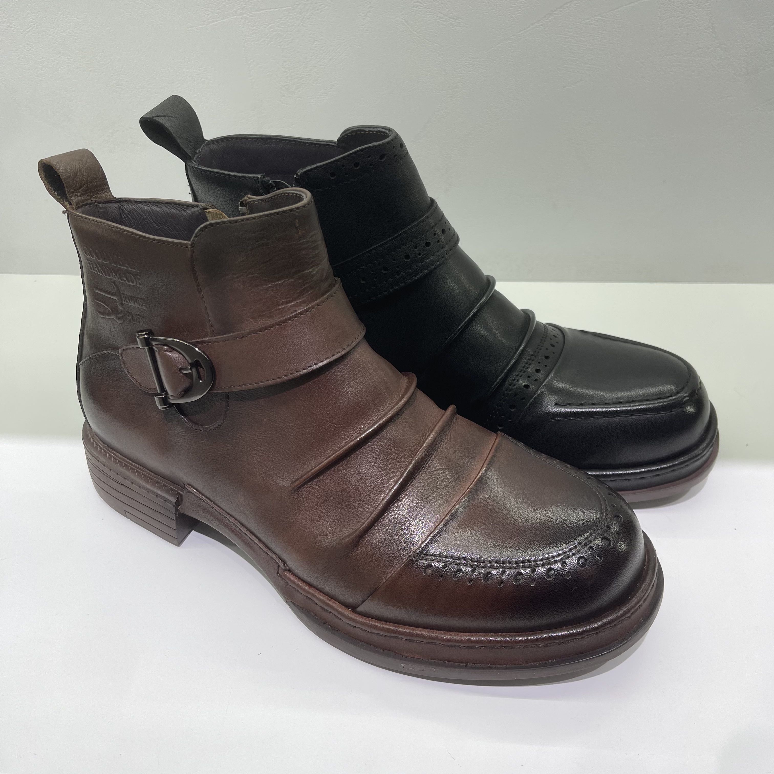 新疆小代皮鞋男士　单鞋高帮