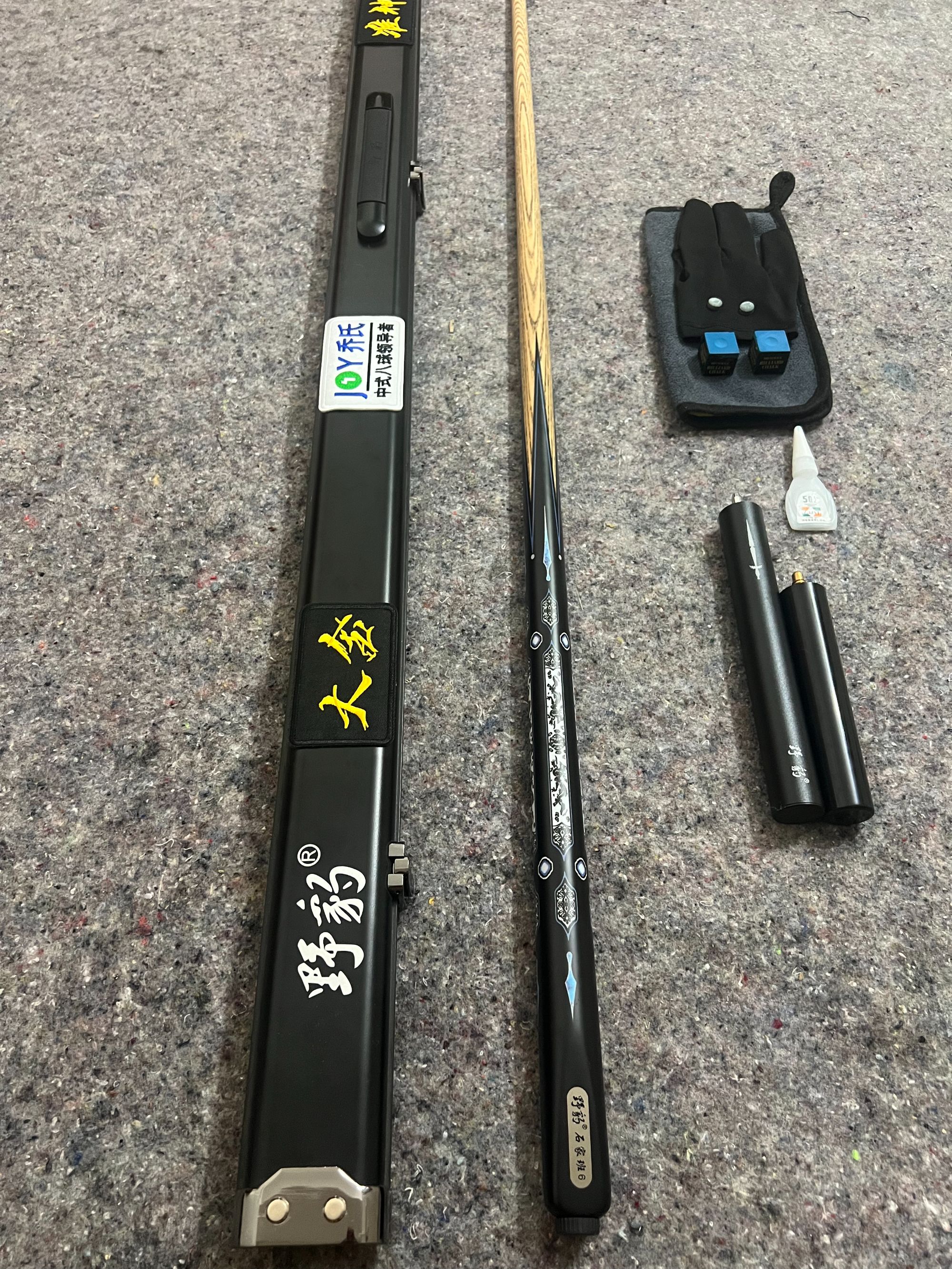 野豹石家班6同款印花一体小头杆新款野豹球杆台球杆