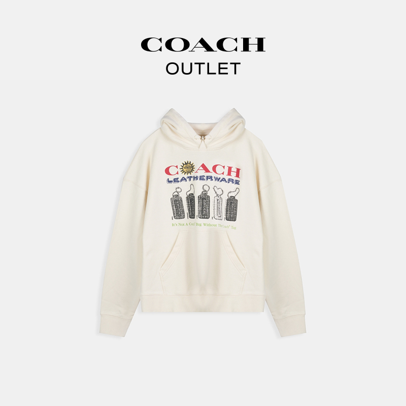 COACH/蔻驰奥莱  拼贴画图案休闲连帽卫衣