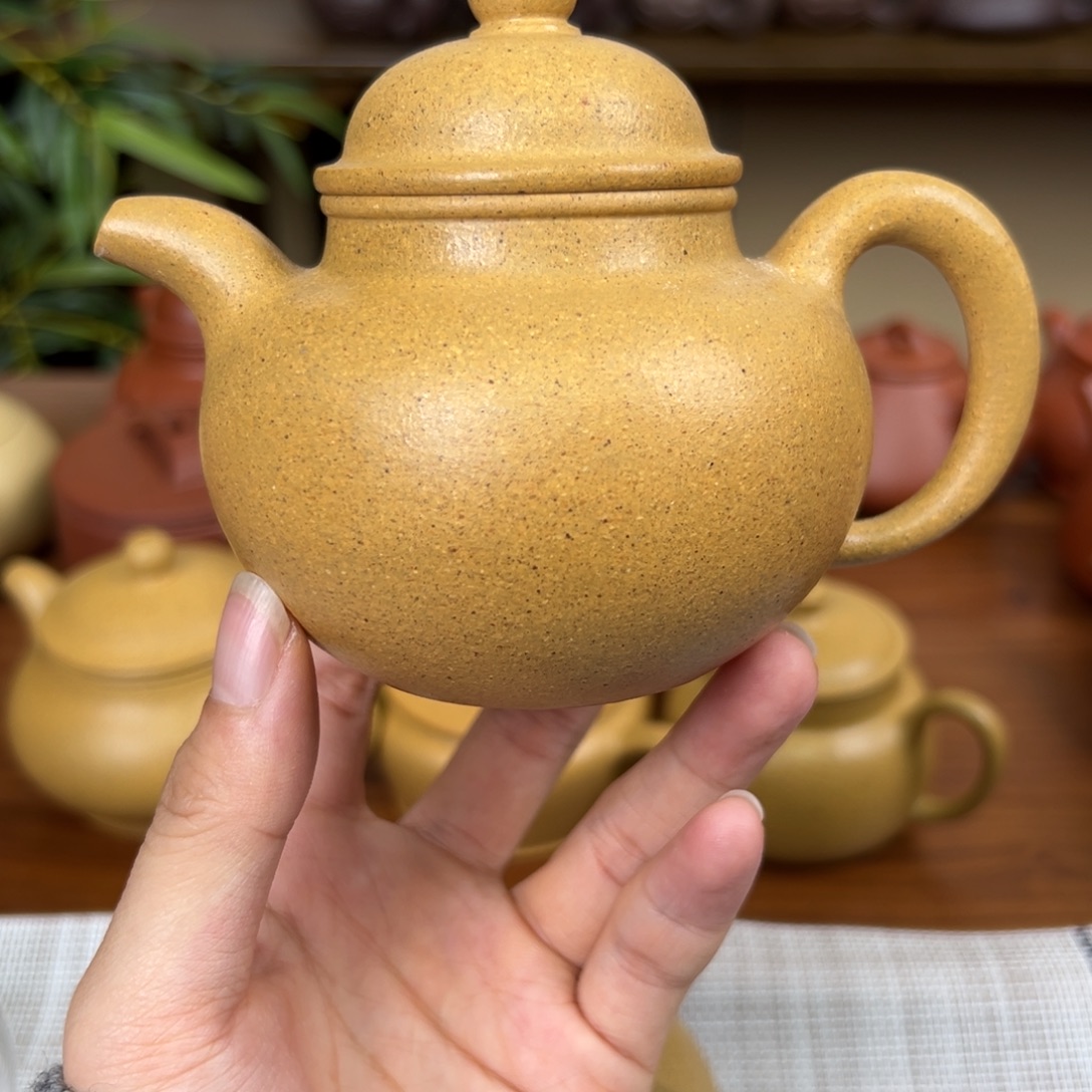 紫砂茶壶紫砂壶掇球黄金段220cc全手