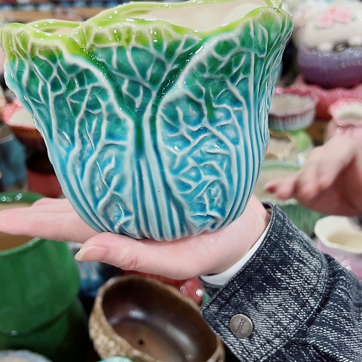 有孔，凑单福利满10元发货陶瓷多肉花盆！