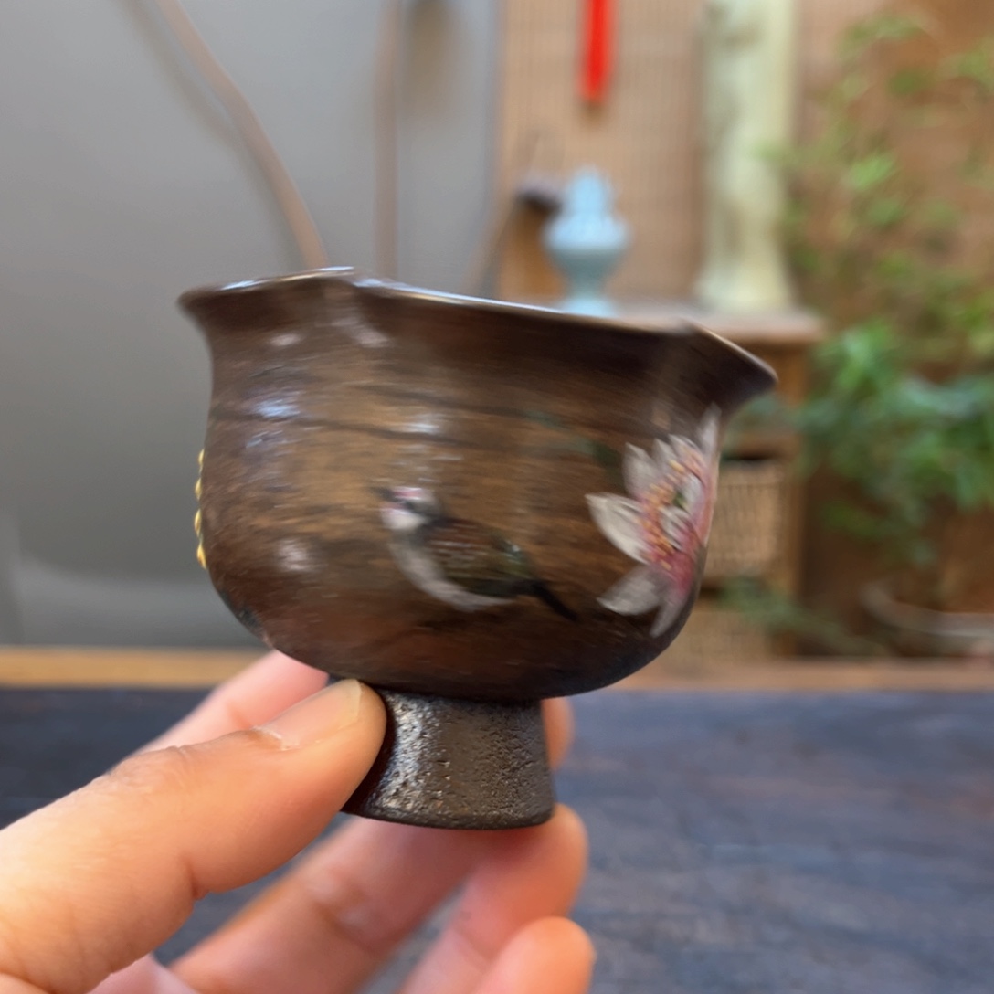 杯景德镇柴烧手绘陶瓷