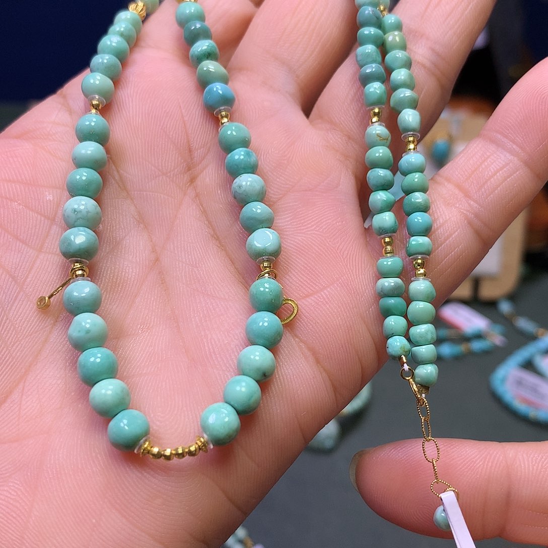 绿松石18K金镶嵌项链