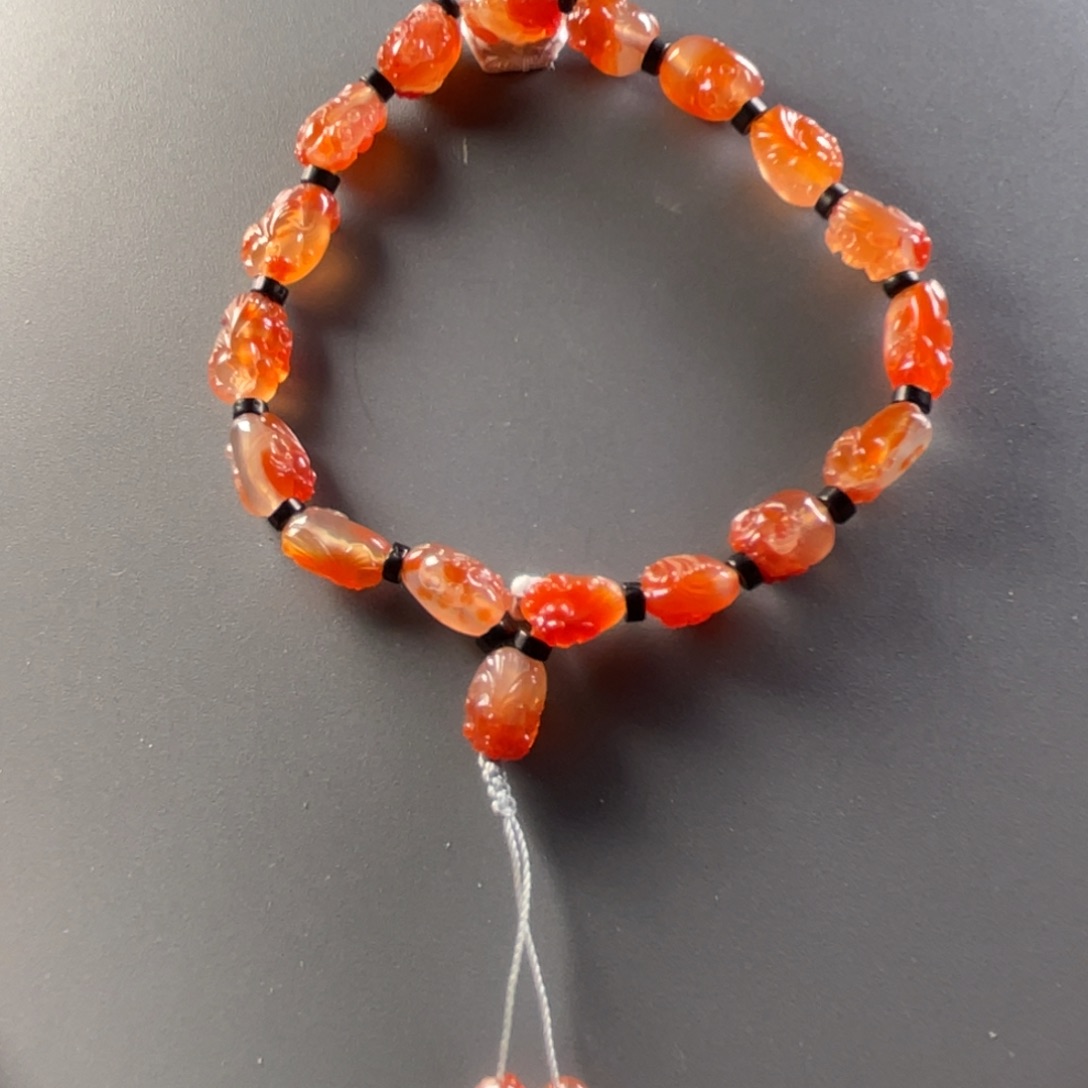 南红玛瑙保山天然原矿杨柳干掌冰飘随形金鱼手串未镶嵌