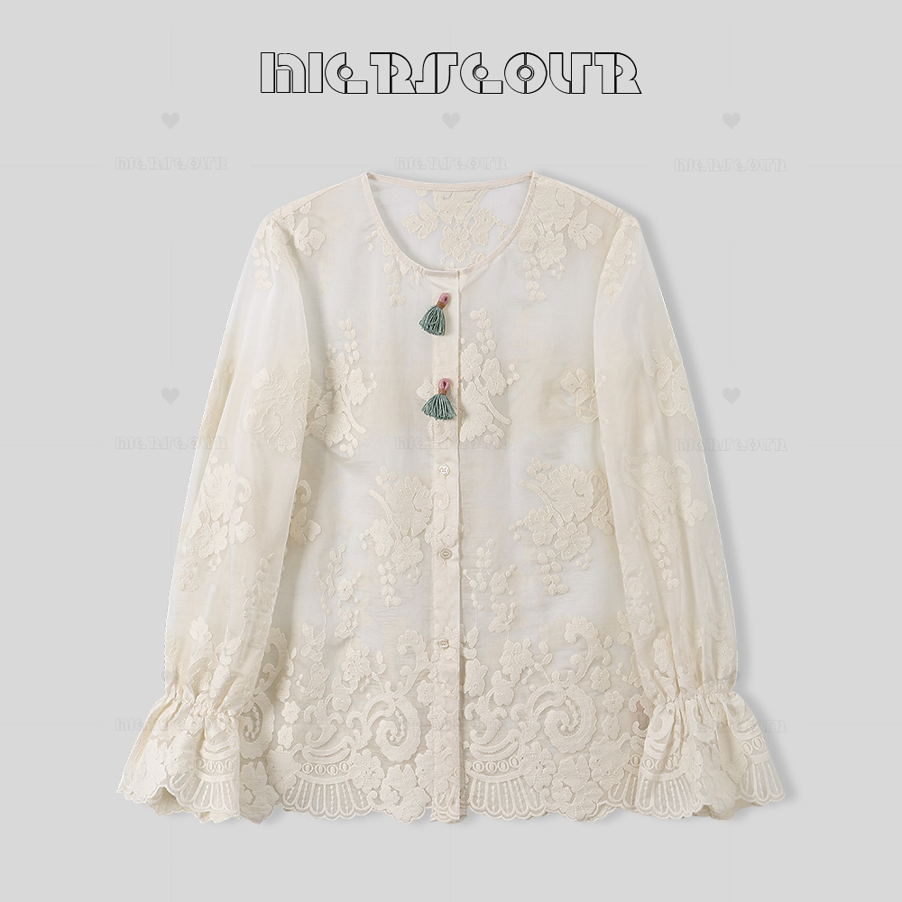 2025春季新款重工优雅刺绣衬衫上衣59969
