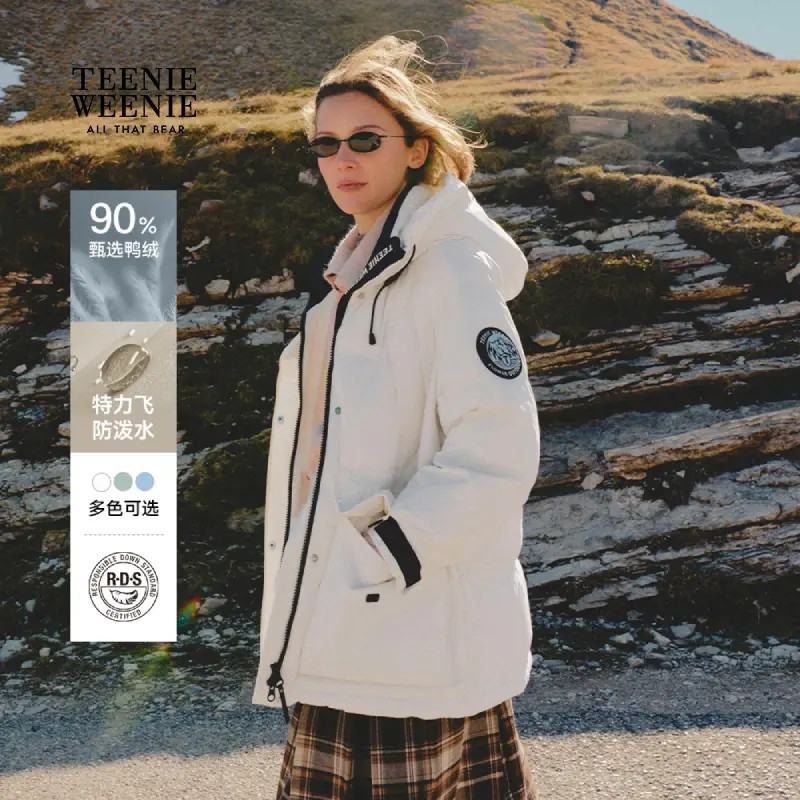 【轻甜派克】TeenieWeenie小熊女羽绒服25冬舒适外套女TTJD254VC3K