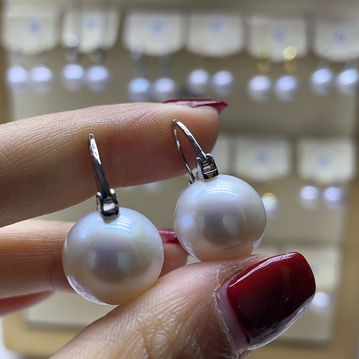 淡水珍珠耳饰银S925镶嵌