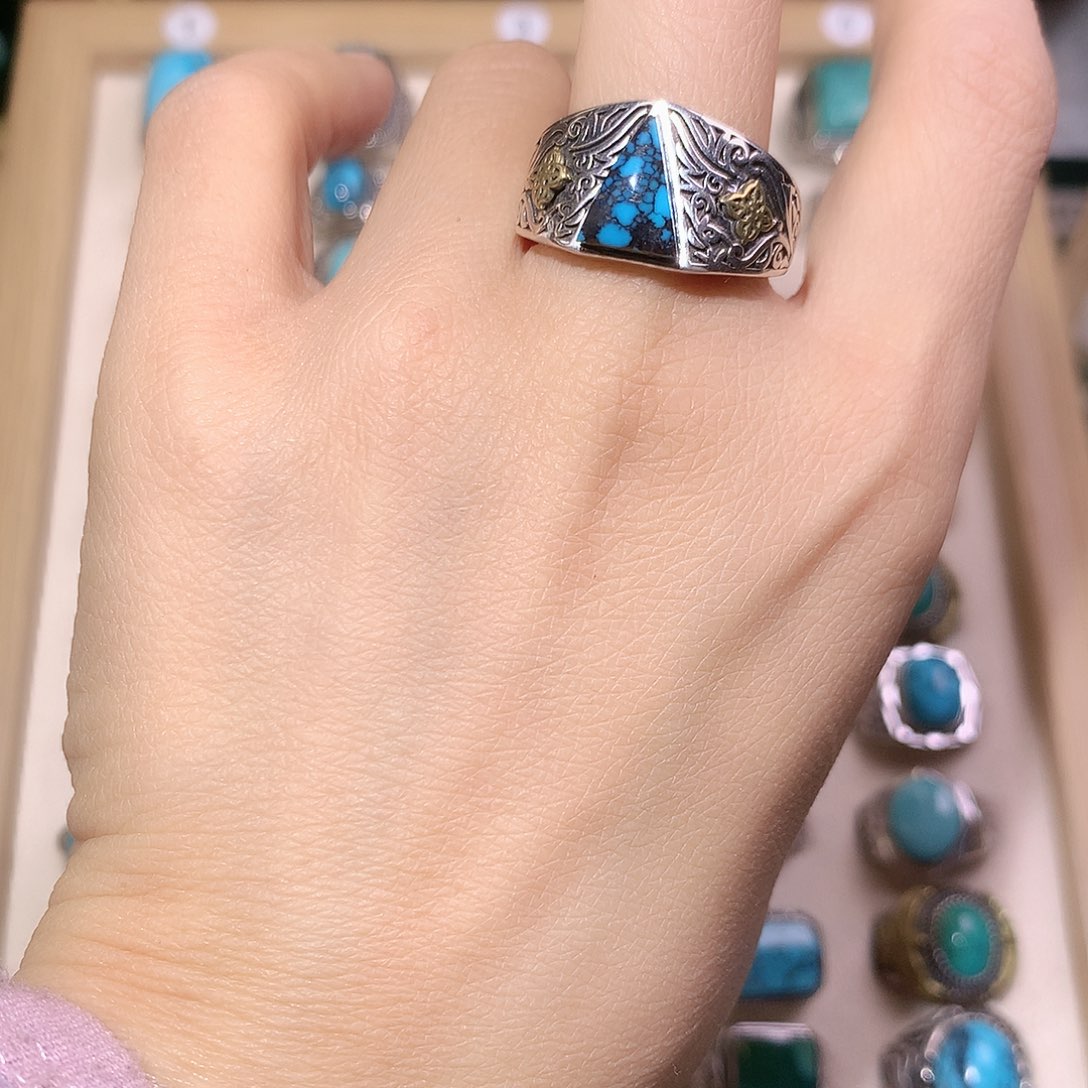 绿松石银S925镶嵌颈饰