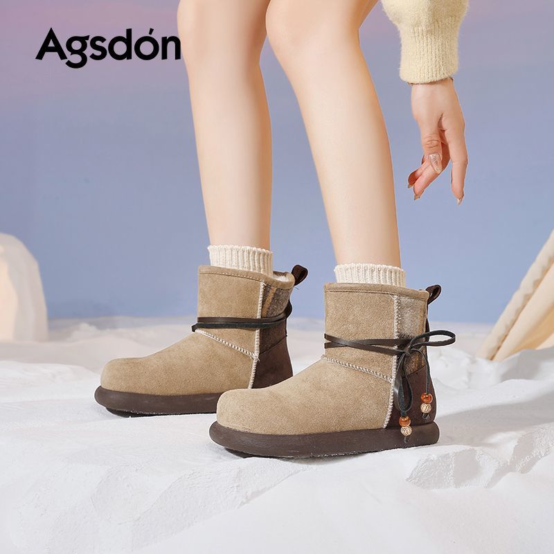 954255雪地靴女款2025新款冬季时尚百搭小短靴加厚保暖东北棉鞋