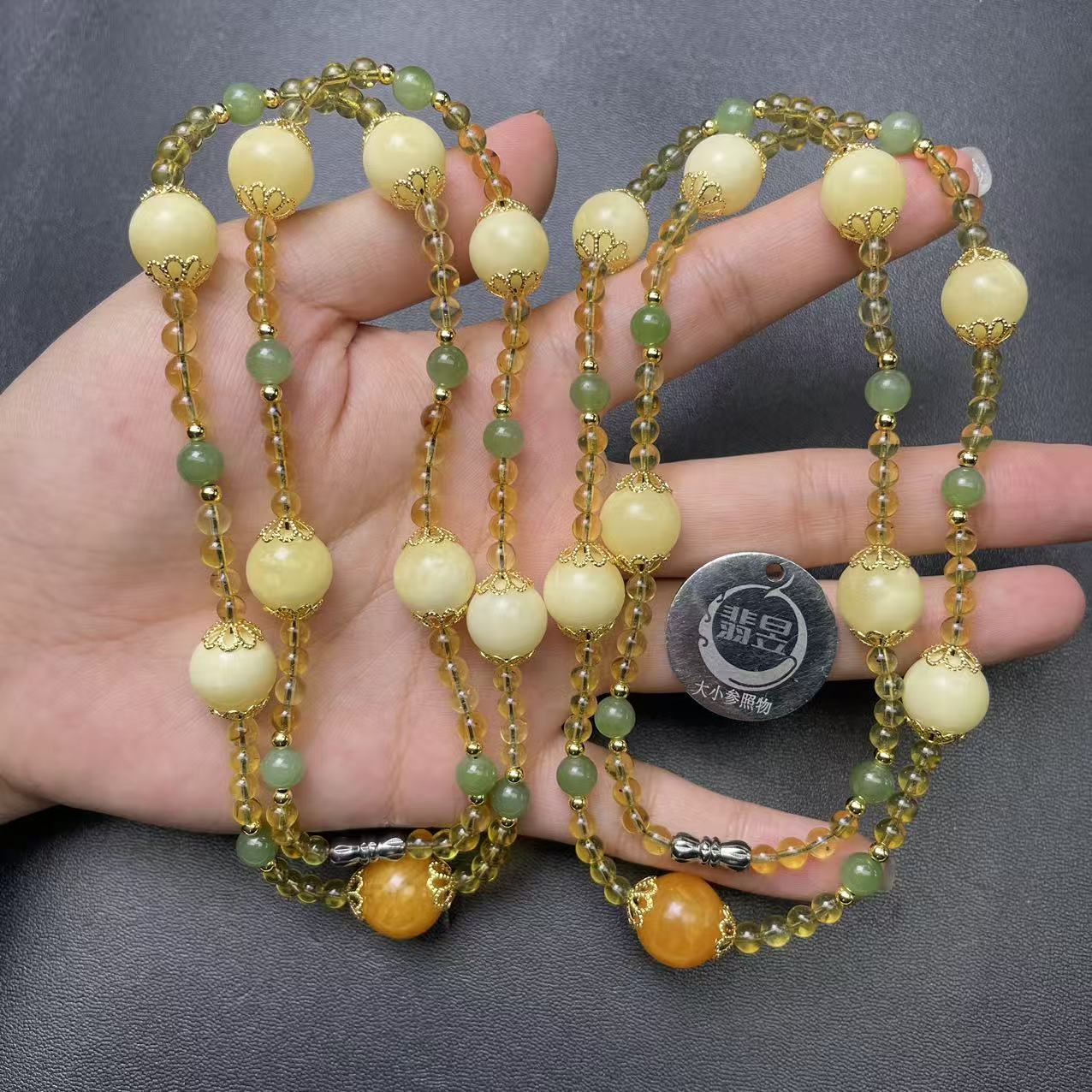 翡昱-N5-49321-蜜蜡珠链颈饰/4-13+/约102颗/-多样性发其一