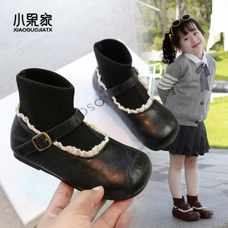 女童靴子2025新款儿童短靴宝宝袜靴连袜女童靴洋气小公主女孩秋季