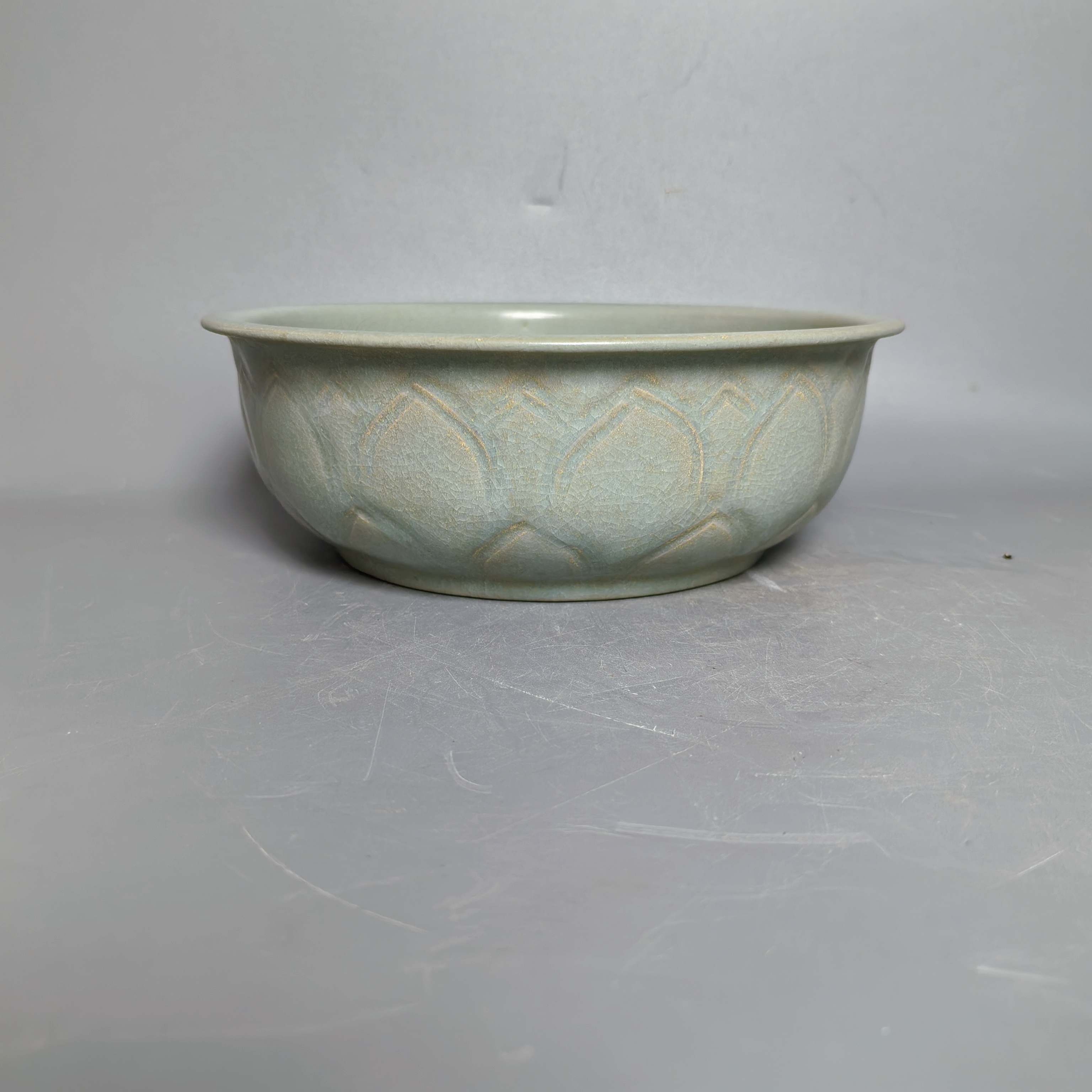 汝窑天青色瓷器摆件