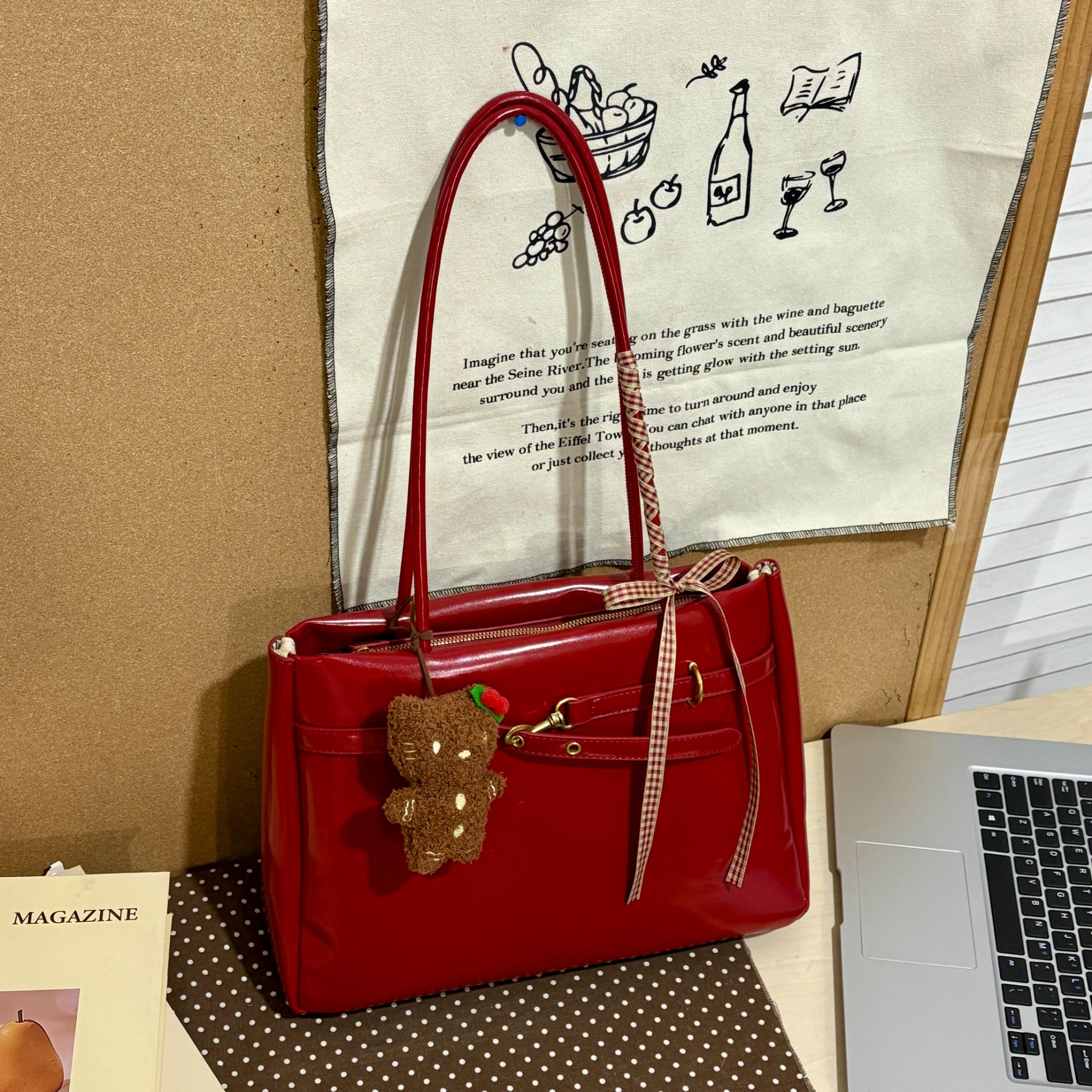 JuanJuan自制复古小众托特包b082