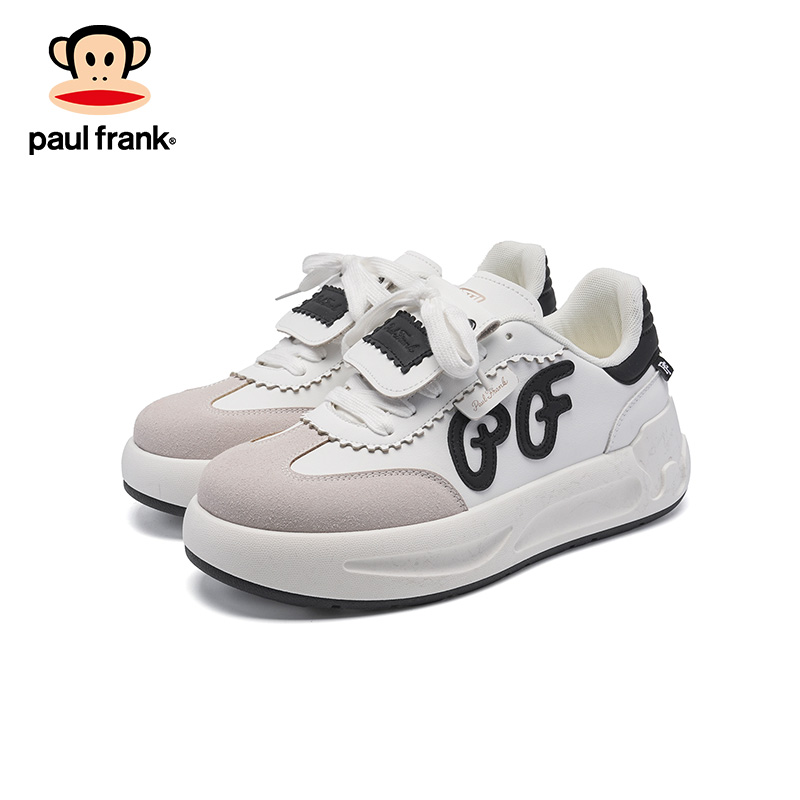 paul frank/大嘴猴【情侣款】运动休闲小白鞋休闲板鞋增高撞色工艺