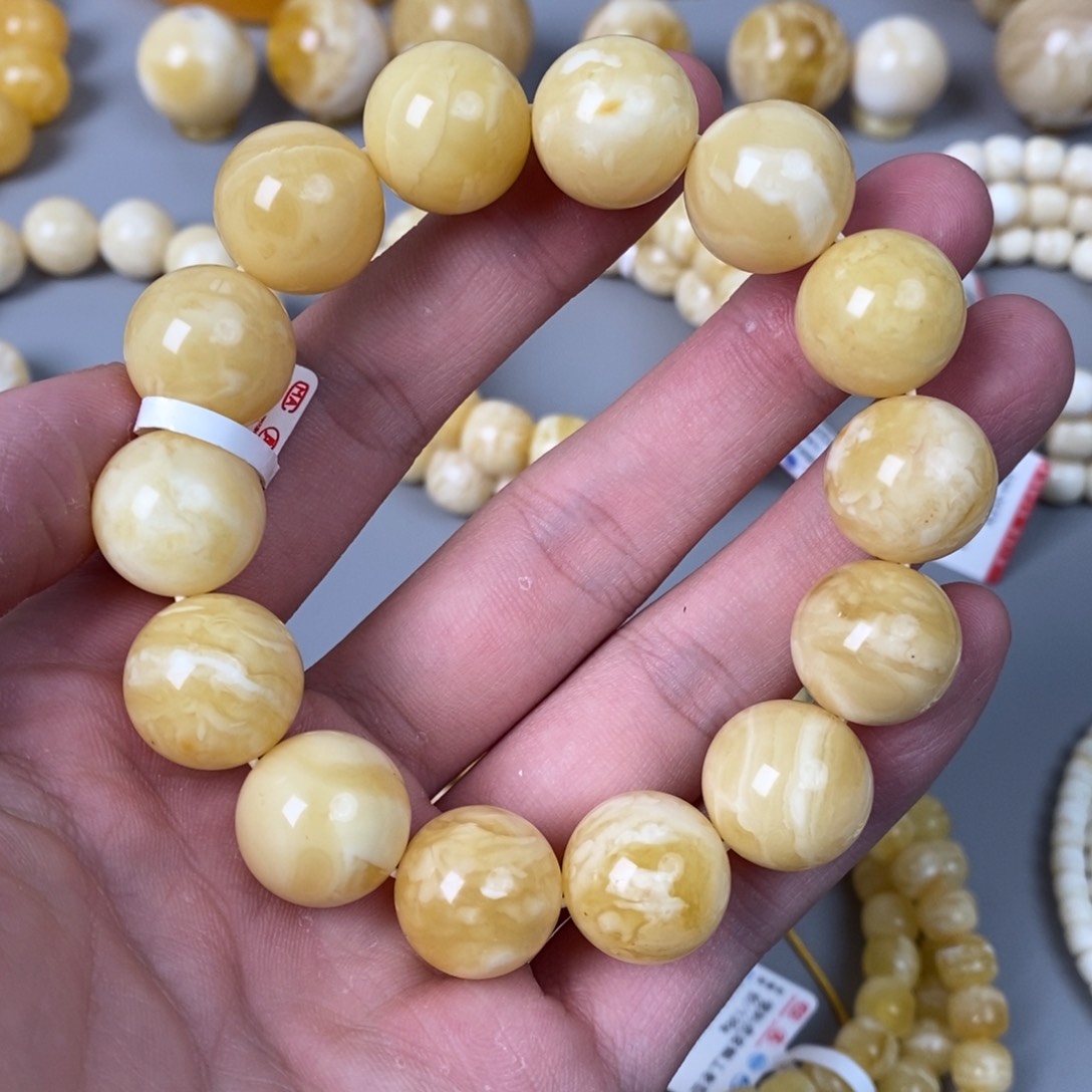 琥珀珠宝奇石未镶嵌瑕疵款16mm➕