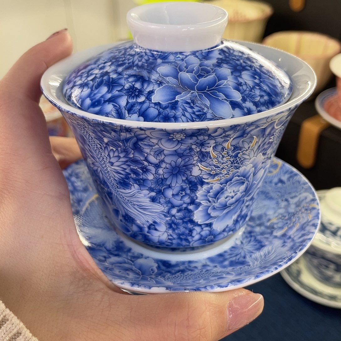 陶景德陶瓷盖碗茶具
