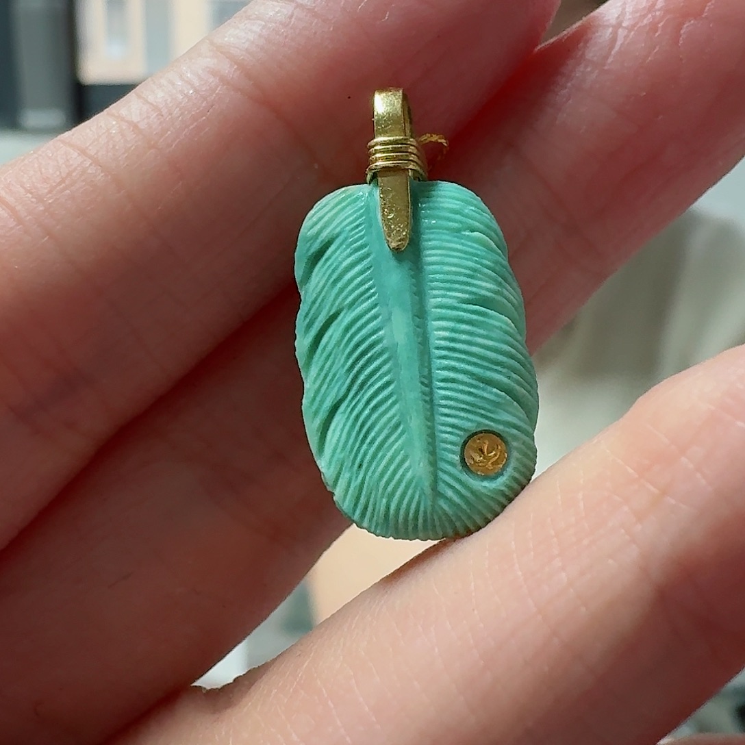 绿松石珠宝奇石18K金镶嵌