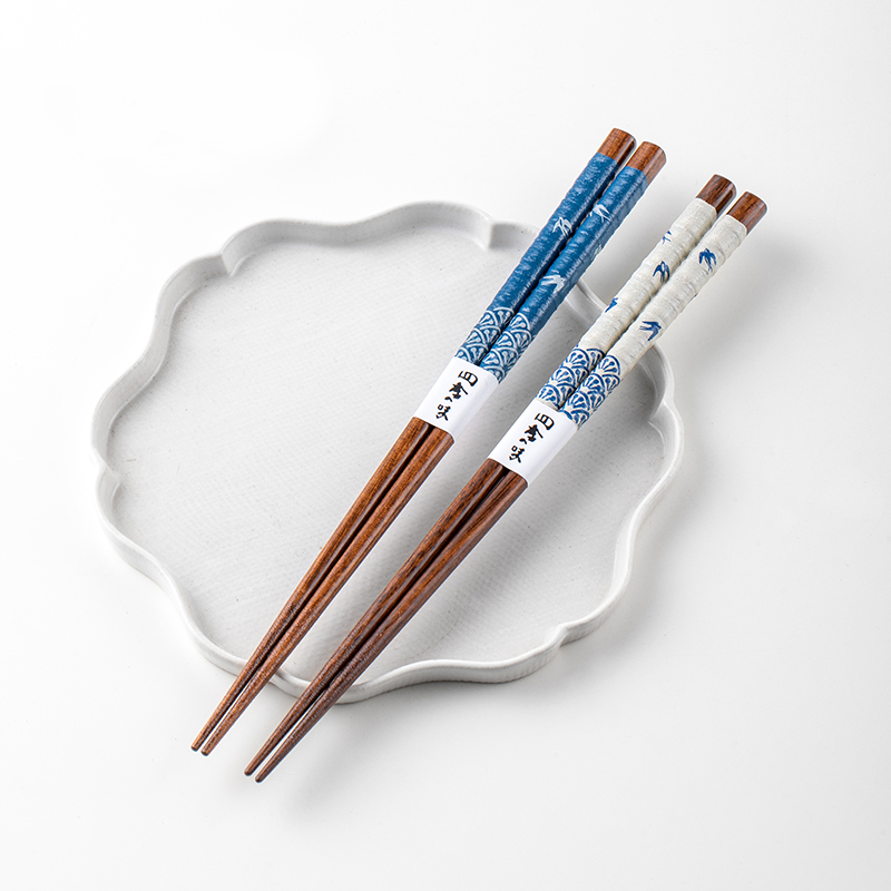 日本进口竹林飞燕木筷日式家用尖头原木筷子防滑小清新公筷子