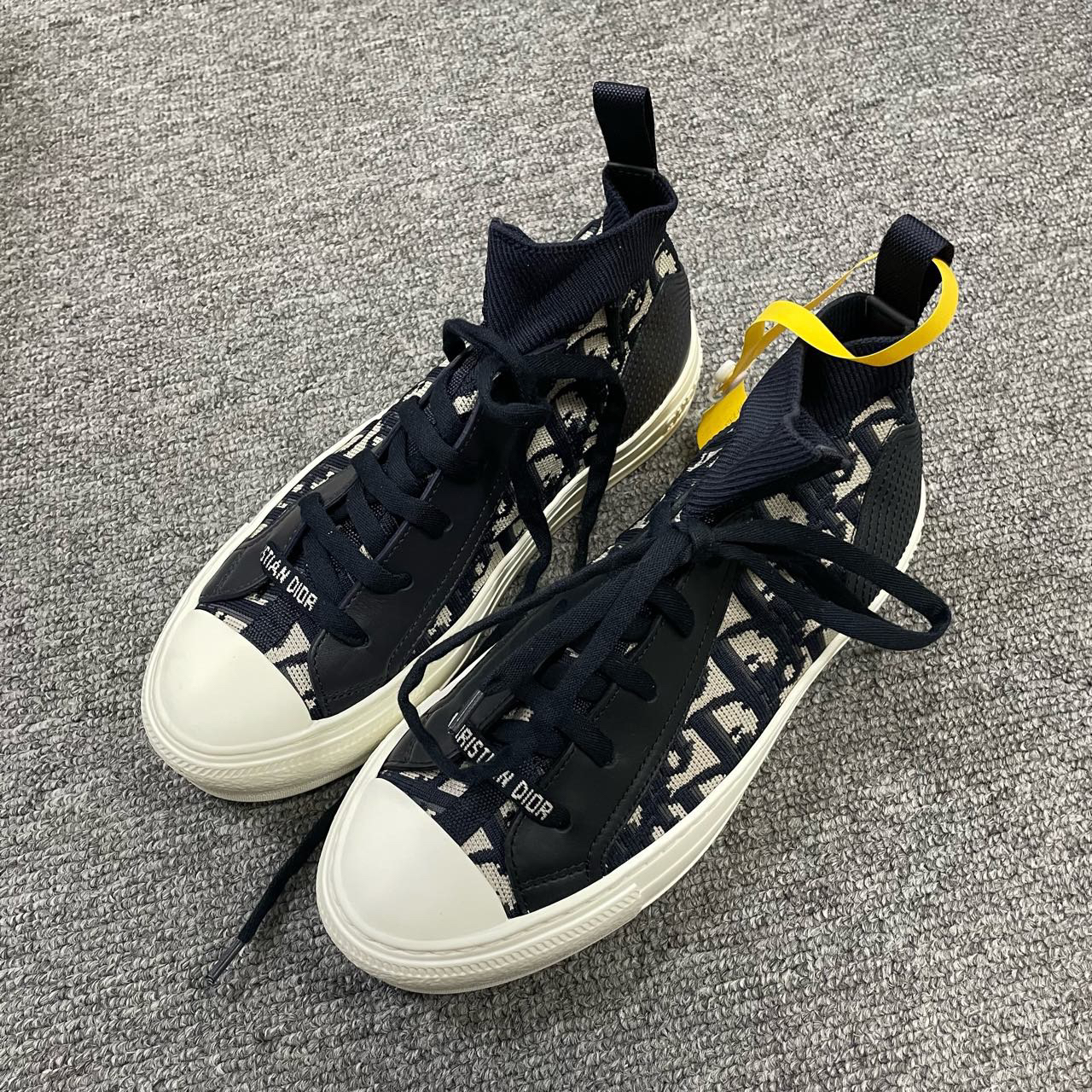 99新 DIOR/迪奥 Walk'n'Dior 针织拼接中帮时尚板鞋 38.5码/8736