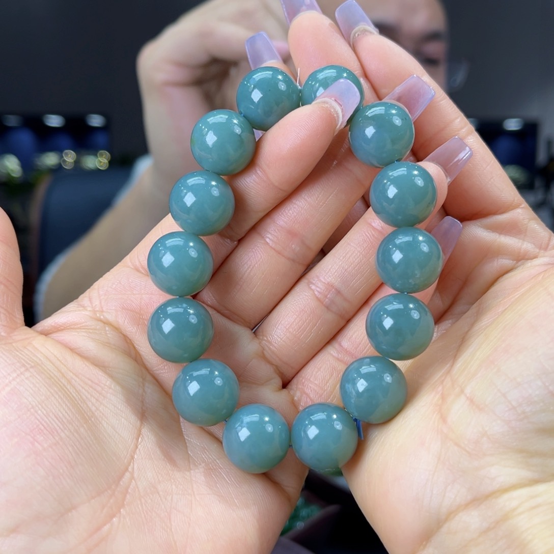 未镶嵌手串和田玉天然和田玉新疆且末蓝料16