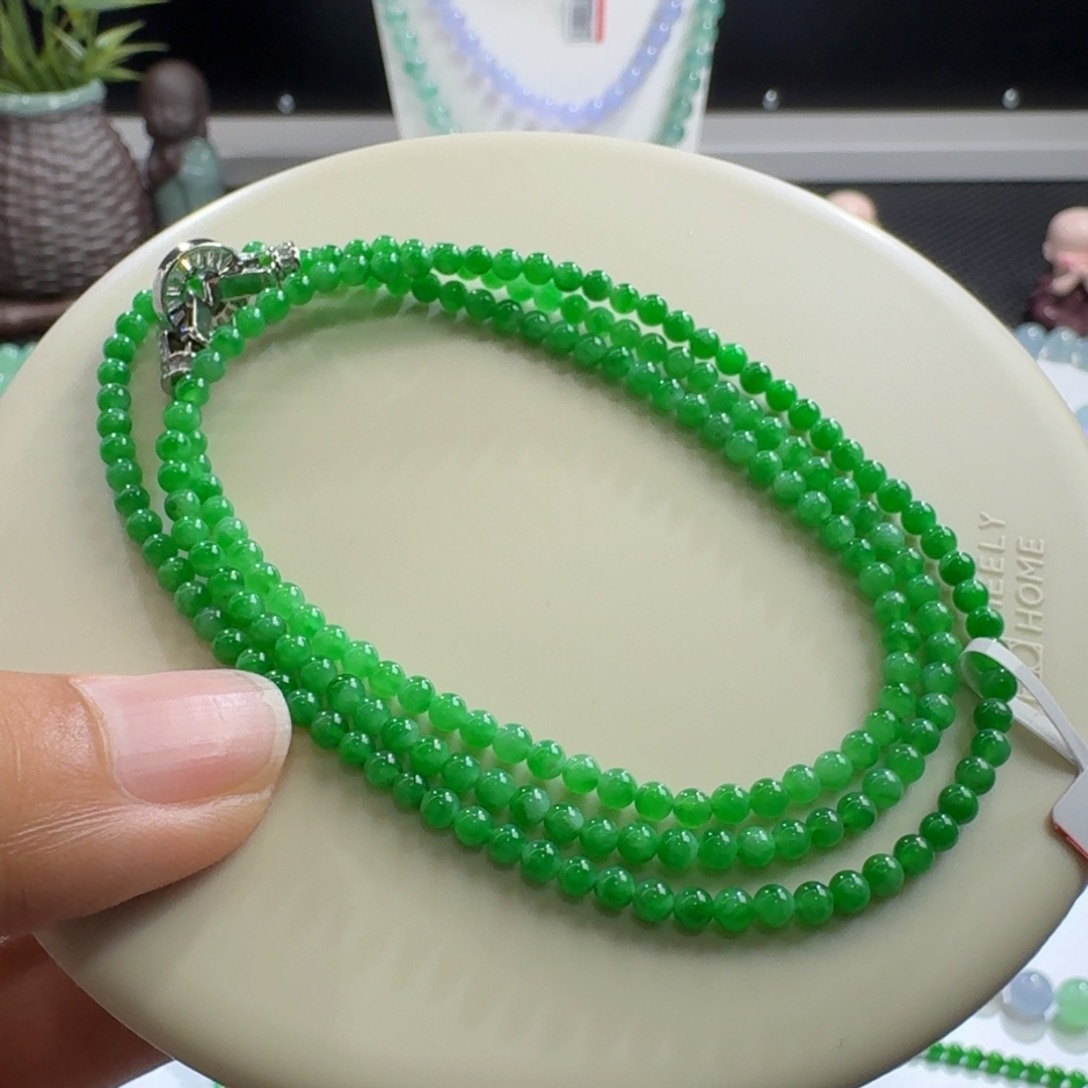 未镶嵌手链翡翠冰阳绿卡3.2性价比高！