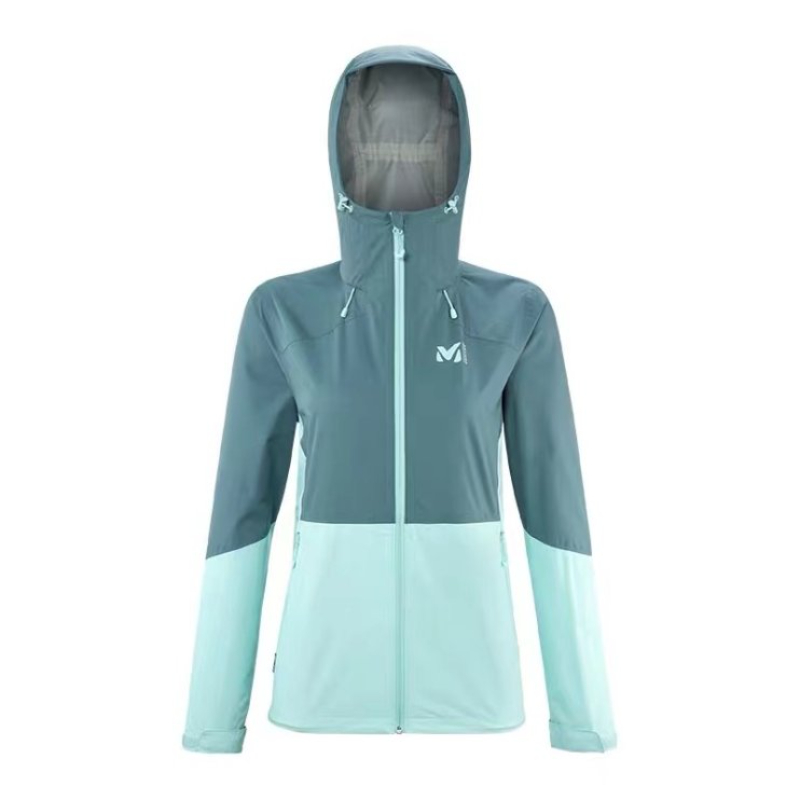 觅乐冲锋衣女士2.5层压胶徒步登山防风防水外套MIV9707-9892