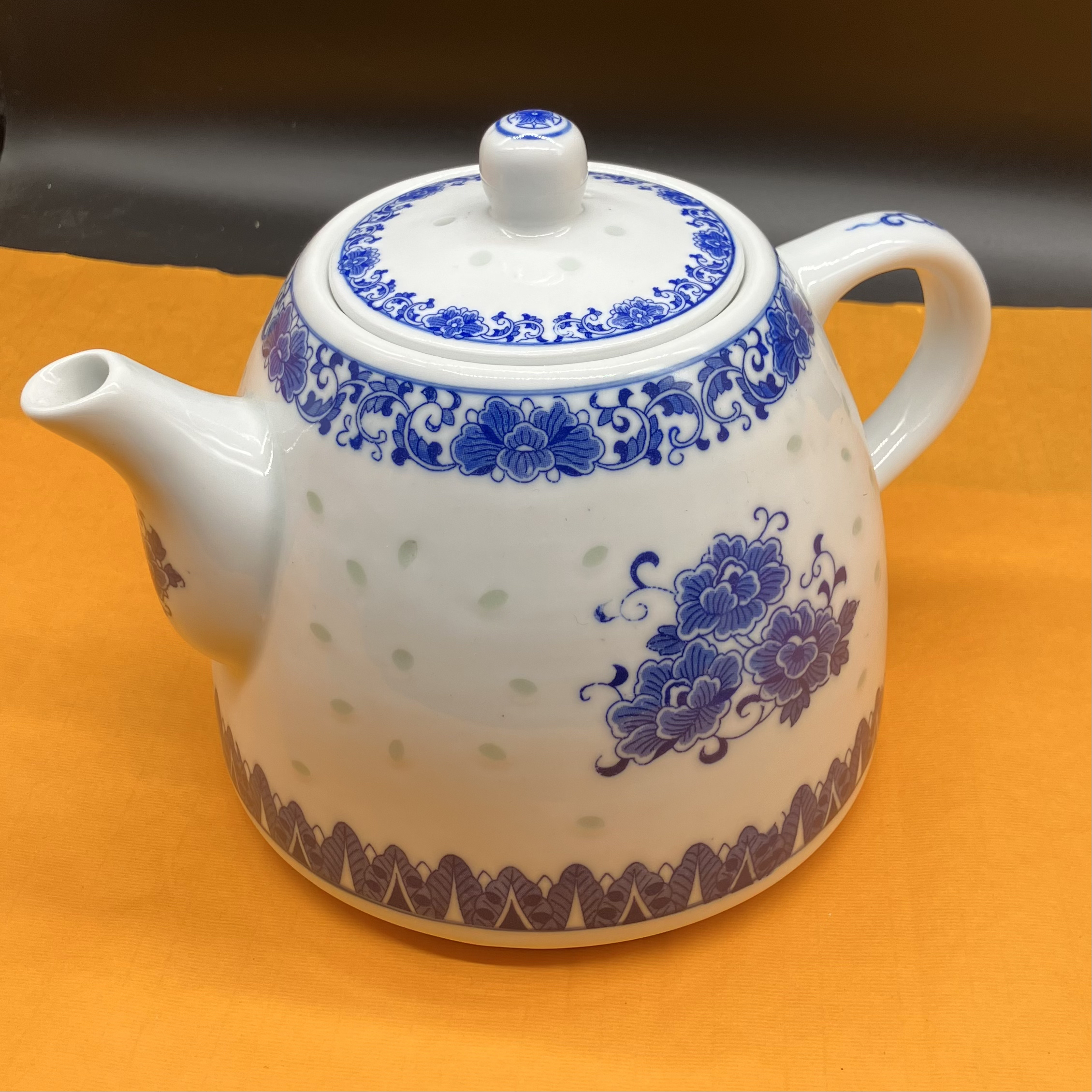 景德镇高温陶瓷青花釉下彩玲珑壶冷水壶大茶壶