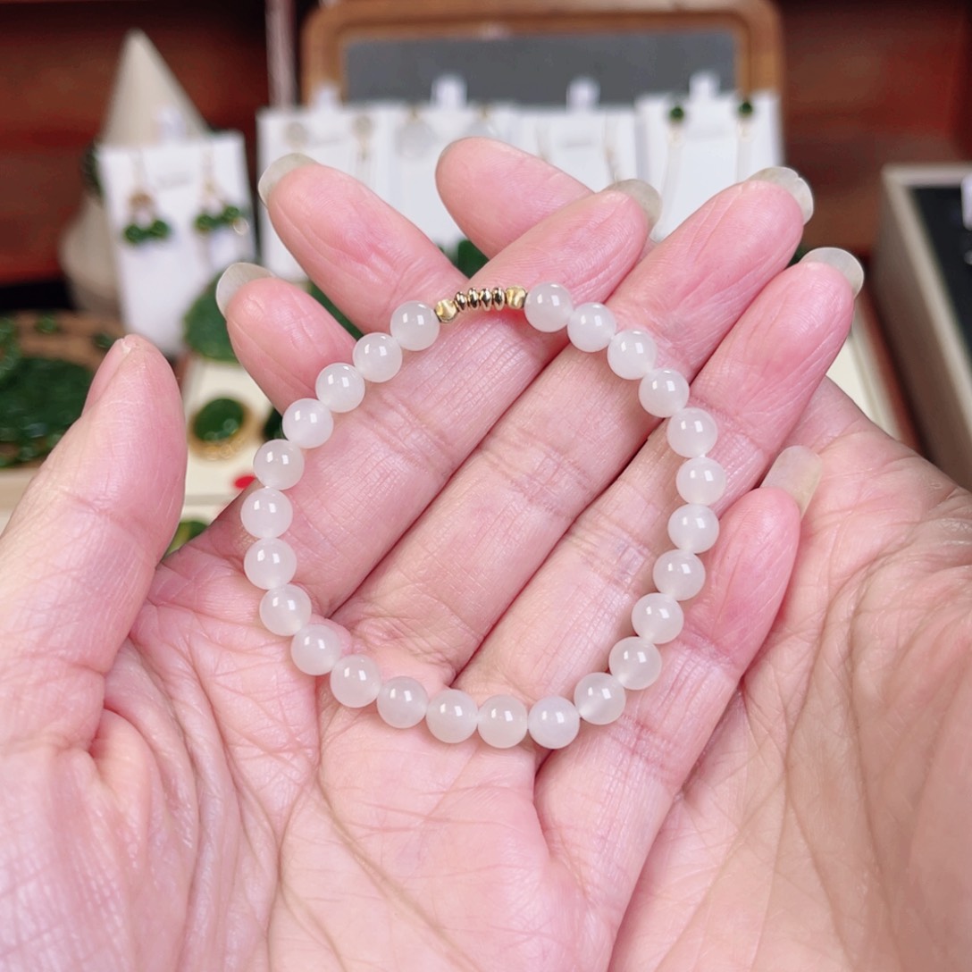 和田玉（白玉）手链未镶嵌