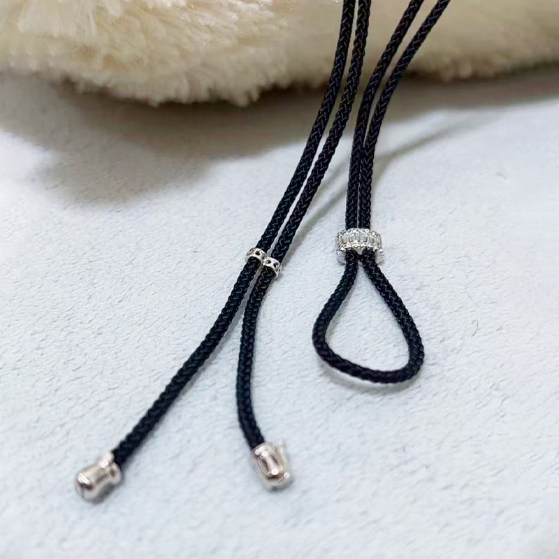 非金属布艺吊坠 手工抽拉调节T方锆石编织高货吊坠DIY配件