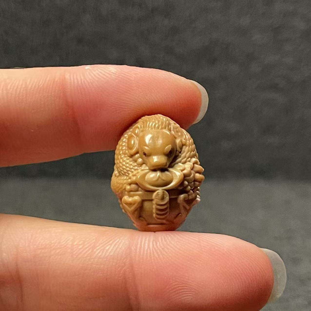 橄榄核蛇生肖蛇盘蛇护财聚宝盆单籽单粒文玩吊坠挂坠