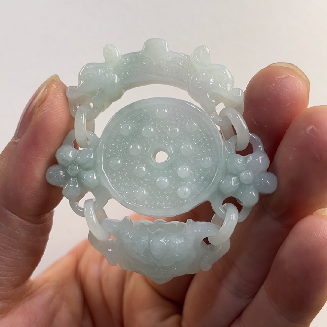 翡翠未镶嵌吊坠(赠链)代编织