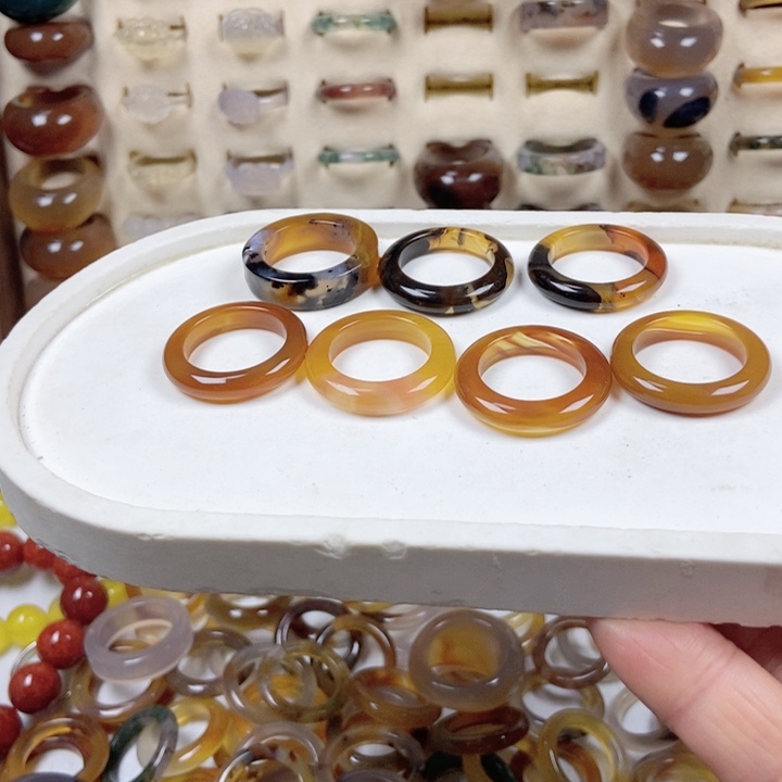 未镶嵌戒指玛瑙/玉髓紫**主不退不换