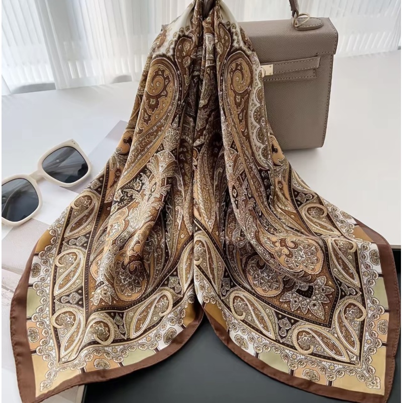 A01新款67*67围巾女百搭装饰小方巾丝巾职业领巾搭西装气质时尚