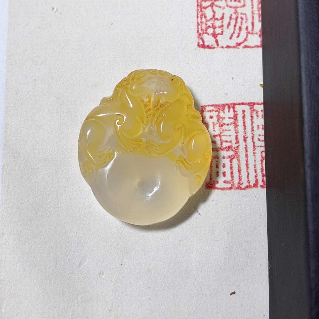 玛瑙/玉髓新中式未镶嵌瑞兽平安扣