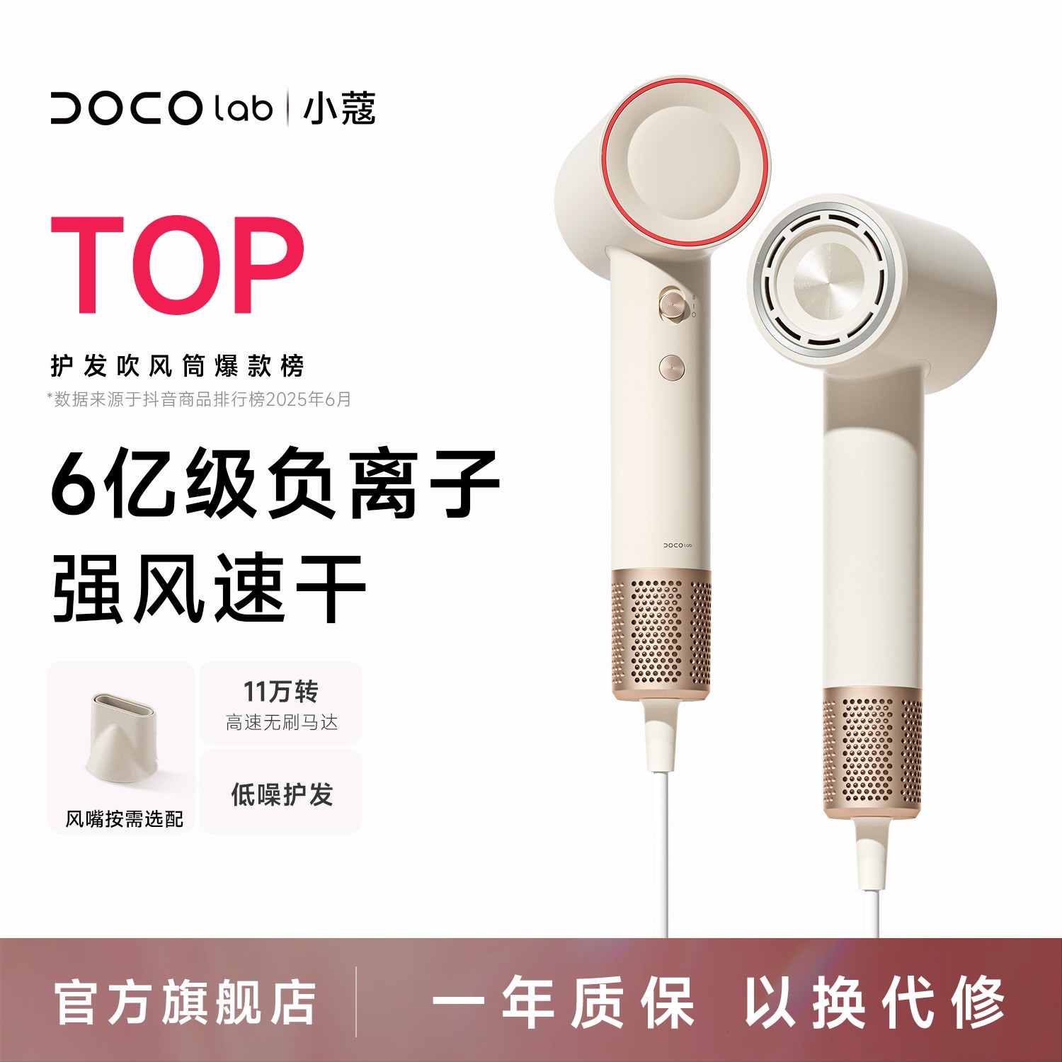 【DOCO LAB】高速吹风机电吹风家用负离子护发大风力速干吹风筒宿舍