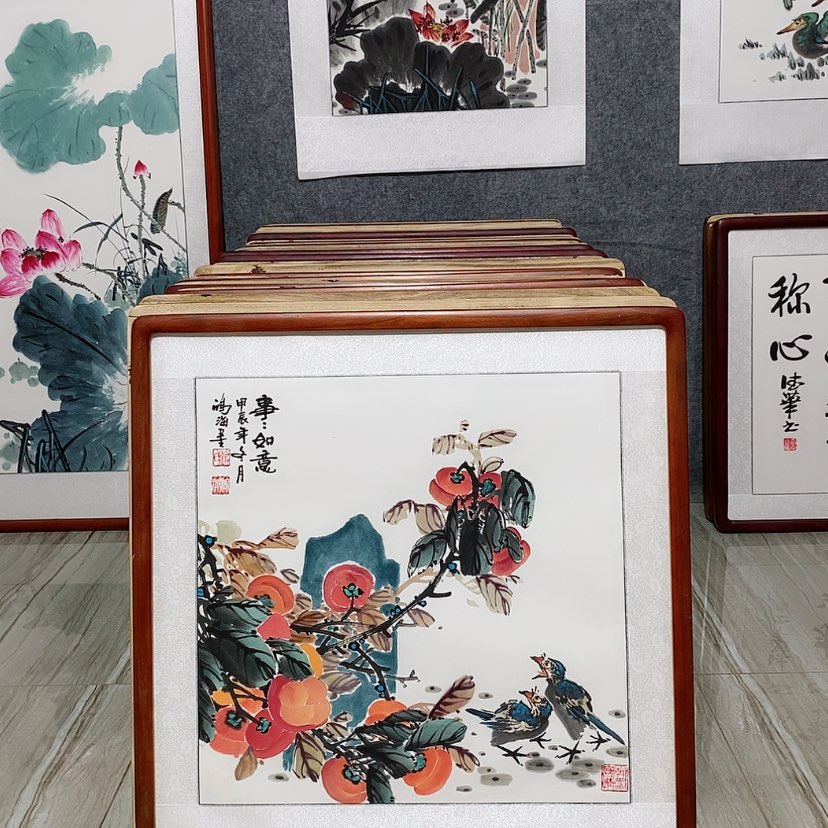 【闪购商品】国画书画作品带框65×65厘米