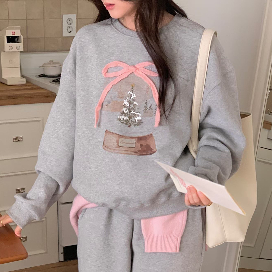 东大门新款圣诞加绒卫衣