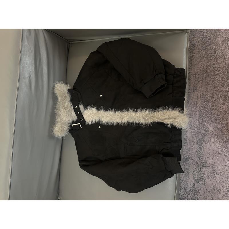Z261 复古做旧座山雕加厚棉服男女宽松解构磨毛高级感毛领外套