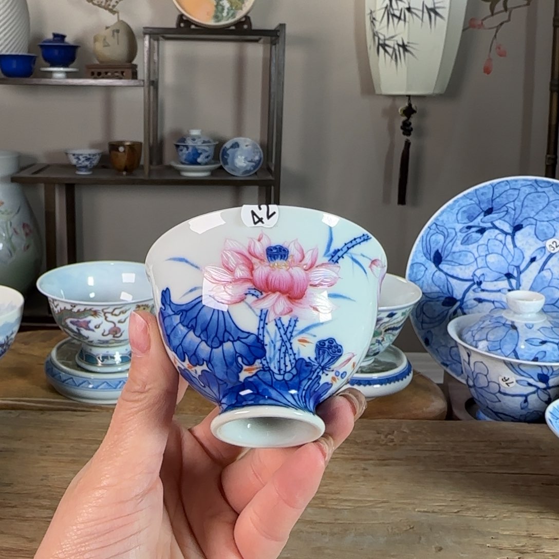 杯景德镇陶瓷柴烧多人