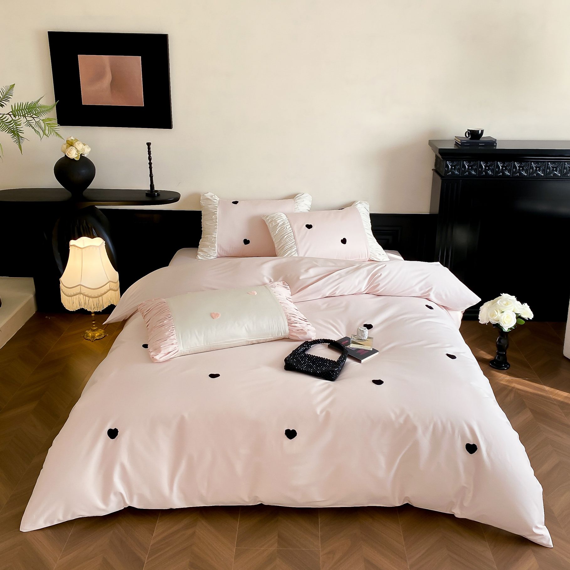 美如梦丨奶油甜心 精致毛巾绣全棉四件套简约纯棉轻奢床上用品