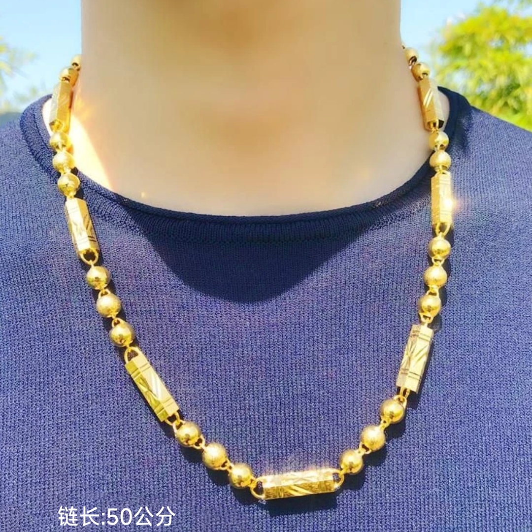 钛钢项链 WD六角节节高男士精品项链50公分--M扣